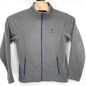 Disneyland Disney Parks Mickey Sweatshirt Long Sleeve Gray Small Fleece Full Zip